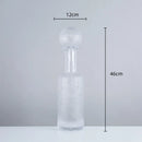 GobekUsa Grey Round Glass Vase Hammer Lid Terrarium Home Decoration