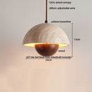 GobekUsa LED Pendant Lamp White Glass Ball Yellow Travertine Hanging Light