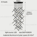 GobekUsa LED Staircase Pendant Chandelier, Modern Nordic Restaurant Hanging Light