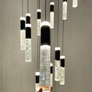 GobekUsa Cylindrical Crystal Chandelier: Modern Villa Living Room Lamp for Stylish Interiors.