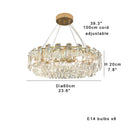 GobekUsa Clear Crystal Oval Chandelier | Luxury Dining Room Light | Height Adjustable Hanglamp