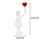GobekUsa Flying Love Balloon Girl Sculpture: Abstract Modern Home Office Decor & Gift