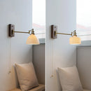 GobekUsa Copper Arm LED Wall Sconce Switch Light, Adjustable Lampshade, Pull Chain, Beside Lamp