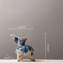 GobekUsa Irregular Ink Pattern Ceramic Flagon Vase - Chinese Porcelain Home Decoration