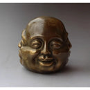 GobekUsa Bronze Four Faces Buddha Head Statue - Emotive Life-like Artwork