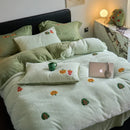 GobekUsa Full Matte Ant Velvet Winter Duvet Set Queen Bedding Warmth Fluffy Blanket