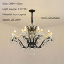 GobekUsa Crystal Candle Chandelier Lighting: Black Pendant Lamps for Dining Kitchen & Farmhouse