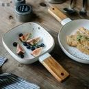 GobekUsa Ceramic Wood Handle Bowl: Nordic Style Salad & Noodle Tableware