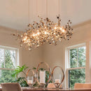 GobekUsa Leaf Sequin Ceiling Chandelier for Modern Living Room, Restaurant, Bar, or Dining Table