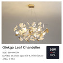 GobekUsa Ginkgo Leaf Chandelier: Elegant Nordic Art Luxury for Dining Room, Bedroom, Living Room