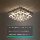 GobekUsa Crystal LED Chandelier Silver Chrome Remote Control Light