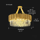 GobekUsa Gold K9 Crystal Ceiling Chandelier, Dimmable Luxury Living Room Bedroom Lighting