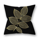 45x45cm Golden Leaves Pillow Cases by GobekUsa - Nordic Ins Black Sofa Decor