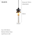 GobekUsa Children's Room Glass Pendant Light Bedrooms Bedside Chandelier Metal Dining Table Lamp