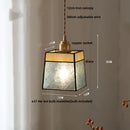 GobekUsa Cube Glass LED Pendant Light: Modern Copper Hanging Lamp for Bedroom, Restaurant, Hallway