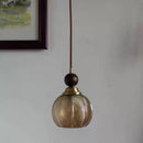 GobekUsa Amber Glass LED Pendant Light - Modern Nordic Design with Iron Base