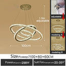 GobekUsa Gold Gloss LED Crystal Ring Chandelier for Modern Luxury Living Room