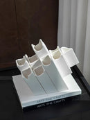 GobekUsa Geometric Ceramic Vase Block Splicing Flower Arrangement Handicrafts Home Decor
