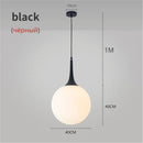 GobekUsa Glass Ball LED Pendant Lights for Modern Living Room, Black/White Horn Fixtures