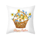 GobekUsa Easter Rabbit & Eggs Pillowcase: Festival Home Decor Flower Bunny Print Cushion Cover