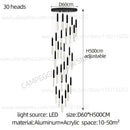 GobekUsa Cylindrical Chandelier: Modern Nordic Indoor Lighting for Living Room, Staircase & Ceiling