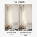 Italian Linear Black Metal & Acrylic Pendant Light