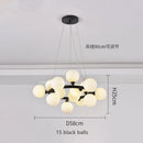GobekUsa Glass Ball LED Chandelier Pendant Lamp, Modern Round Design for Home Decor Lighting