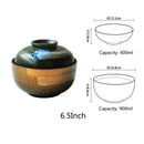 GobekUsa Japanese Ceramic Ramen Bowl Set - Noodle Soup & Rice Bowl with Lid