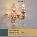 GobekUsa Gold Crystal Wall Sconce LED Lamp for Home Bedroom & Living Room