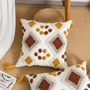 GobekUsa Boho Loop Tufted Tassel Pillow Cover - Ethnic Embroidered Decorative Cushion
