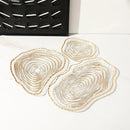 GobekUsa Gold Foil Glass Tray Geometric Fruit Plate Home Decor Accessory