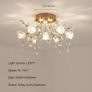 GobekUsa Glass Flower Chandelier Ceiling Lamp - Nordic Crystal Branch Tree Lighting for Living Room and Bedroom