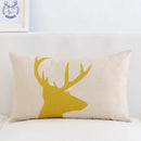 GobekUsa Geometric Elk Design Linen Lumbar Pillow Cover 30X50cm Modern Nordic Home Decor