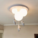 GobekUsa Kids Bear LED Ceiling Chandelier, Cute Bedroom Pendant Light for Boys and Girls