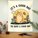 GobekUsa Cat Tapestry: Mushroom Flower Moon Boho Decor for Living Room, Kids Room