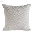 GobekUsa Geometric Embroidery Cushion Cover Navy Blue White Yellow 50x50cm Home Decor Pillow