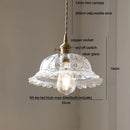 GobekUsa LED Walnut Wood Pendant Light Clear Glass Copper Switch Decor