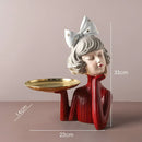 GobekUsa Bowknot Girl Resin Figurine | Home Room Decor & Wedding Gift