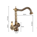 GobekUsa Antique Bronze Bathroom Sink Faucet Deck Mounted Lavotory Faucet