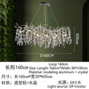 GobekUsa Golden Crystal Tree Chandelier, Luxury Matte Aluminum Art Ceiling Light for Living Room