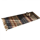 GobekUsa Linen Plaid Cotton Weave Carpet - Bohemian Style Rug for Living Room, Bedroom, and Home Decor