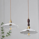 GobekUsa LED Pendant Light Fixture Walnut Wood Ceramic Knob Switch Hanging Lamp
