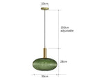 Nordic Ribbed Glass Pendant Light in Green, Grey or Amber