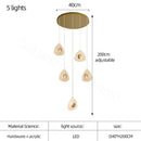 GobekUsa Golden Acrylic LED Chandeliers for Living Room, Large & Creative Design Villa Lighting