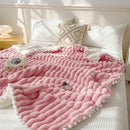GobekUsa Luxe Faux Rabbit Fur Weighted Double Blanket for Cozy Bed Warmth