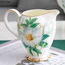 GobekUsa Green Flowers Ceramic Cup & Saucer Set for Coffee, Tea, Juice, and More