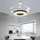 GobekUsa Retractable Ceiling Fan Chandelier with Remote Control and Invisible LED Lights