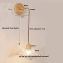 GobekUsa Clear Glass LED Wall Light with Pull Chain Switch