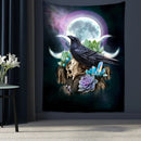 GobekUsa Condor Moon Universe Tapestry - Dark Starry Psychedelic Hippie Wall Hanging