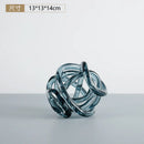 GobekUsa Glass Coil Ball Sculpture Decorative Figurine